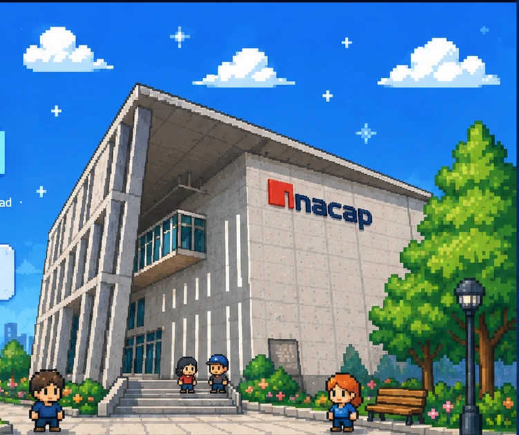 Ilustración pixel art de INACAP Sede La Granja