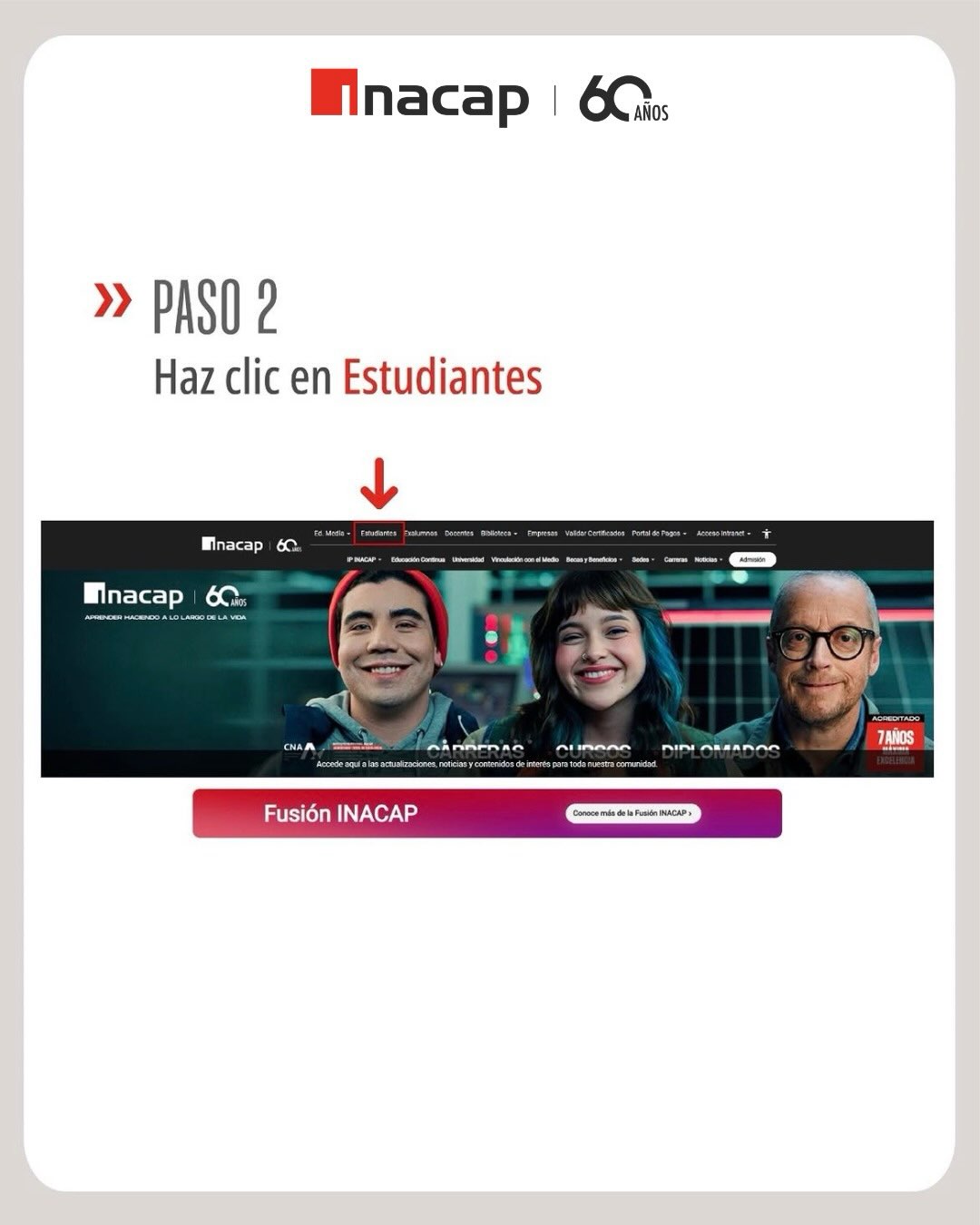 Paso 2 del proceso de matrícula