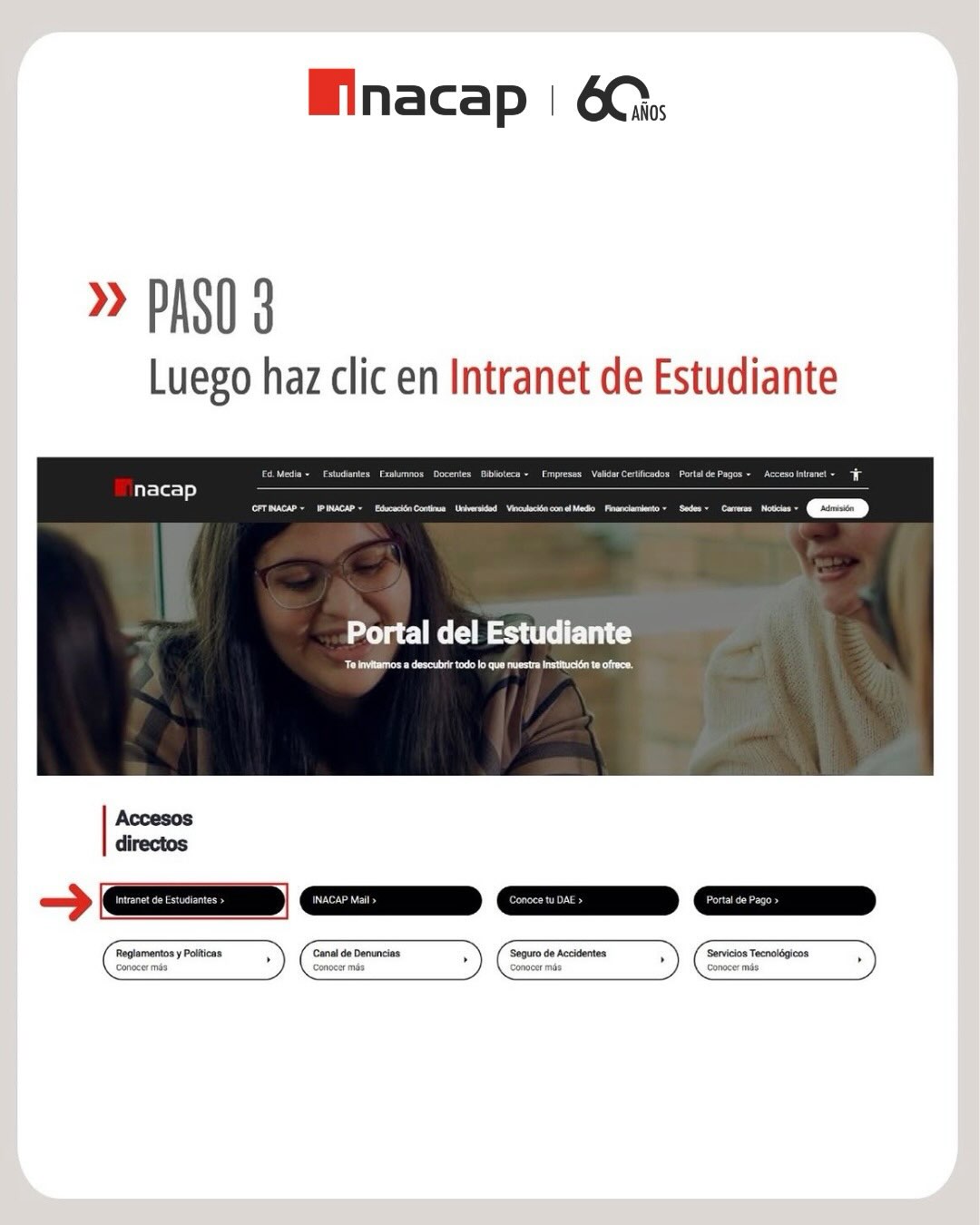 Paso 3 del proceso de matrícula