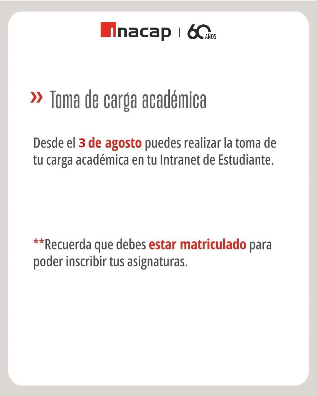 Paso 9 del proceso de matrícula